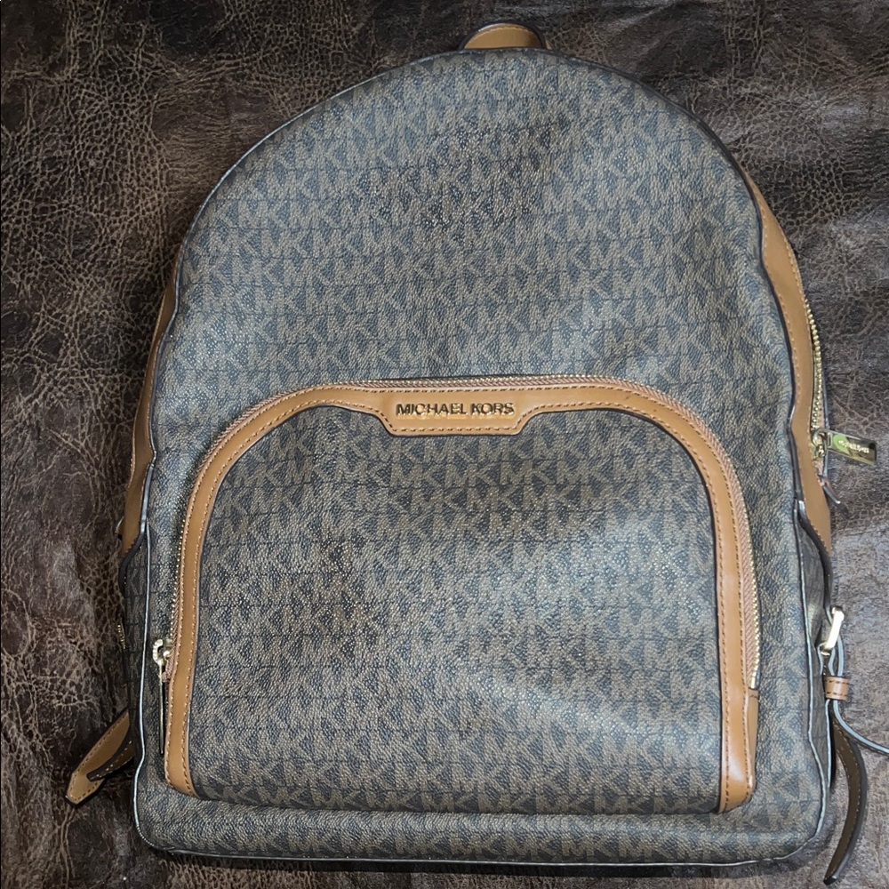 Michael Kors Gray and Brown Men's Backpack